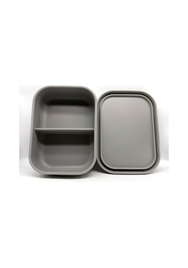 Kare Şeklinde Gıda Sınıfı Silikon Yemek Kutusu B-1 Gri