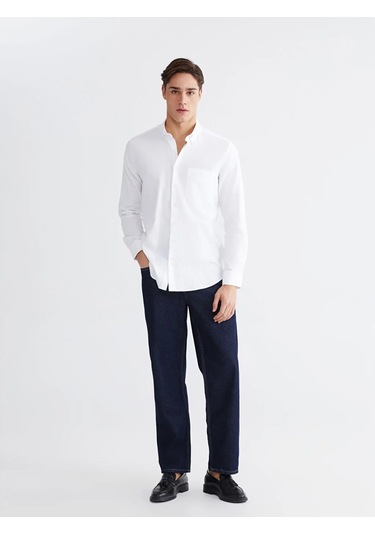 Lc Waikiki Beyaz Regular Fit Gabardin Erkek Gömlek