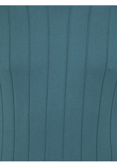 Cacharel Sax Slim Fit Bisiklet Yaka Triko Kazak Mavi