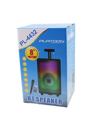 Bluetooth Mikrofon - Kumandalı Speaker Işıklı 2400mah 256x228x421mm 20w - 100hz-20khz - 85db Pl-4432 4741