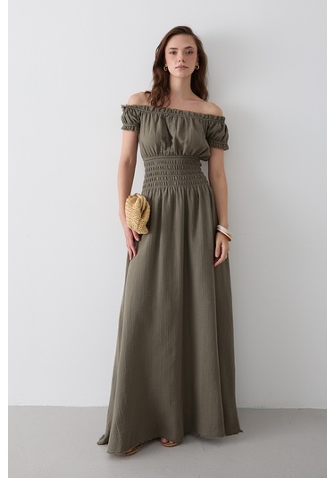 Çağla Büzgülü Elbise - 2002 Çağla