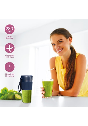 House Pratik HP77 60 W Navy Şarjlı Kişisel Blender