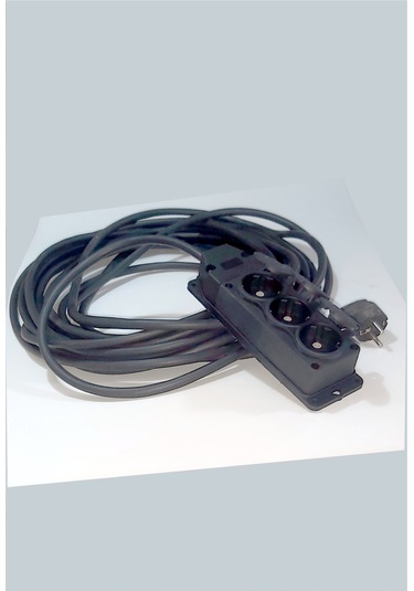 Uzun Kalın Sağlam 15 M Topraklı 3x2,5 Mm Bakır Tel Uzatma Kablosu