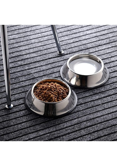 Technojet 2 Adet Metal Kedi ve Köpek Mama Su Kabı 18 cm