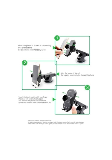 Wisdomselect Qi 10w Otomatik Sıkma Araba Bluetooth Kulaklık Telefon Tutucu Kablosuz Şarj-saf Şarjlı Tutucu Vantuzlu Yok F1talj