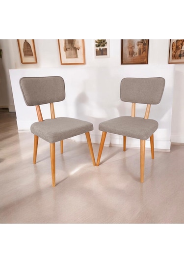 Polly Ahşap Sandalye Bej 2 Adet