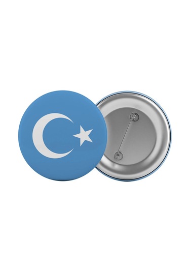 Doğu Türkistan Çanta Rozeti 20 Adet En Büyük Boy 5.8cm İğneli Broş