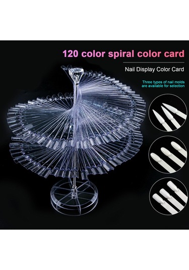 Reedark 120'lik Spiral Tırnak Ucu Standı - Profesyonel Manikür Gösterim Raftı