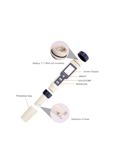 5'i 1 Arada Profesyonel Çok Parametreli Kombo Test Cihazı Ph/ec/tds/tuzluluk/termometre Dijital Çok Fonksiyonlu Test Cihazı Su Kalitesi Test Cihazı