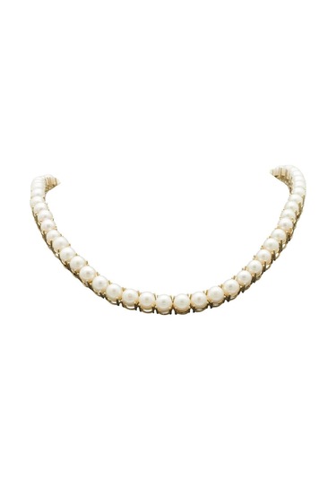 Dört Tırnaklı Doğal İnci Gerdanlık 5 Mm Sarı