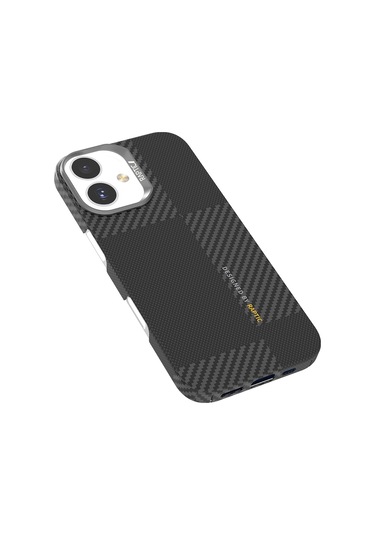 Iphone Uyumlu 17 Kılıf M-safe Şarjlı 600d Metal Kamera Çerçeveli Raptic Aramid Fiber Geotik Serisi Siyah