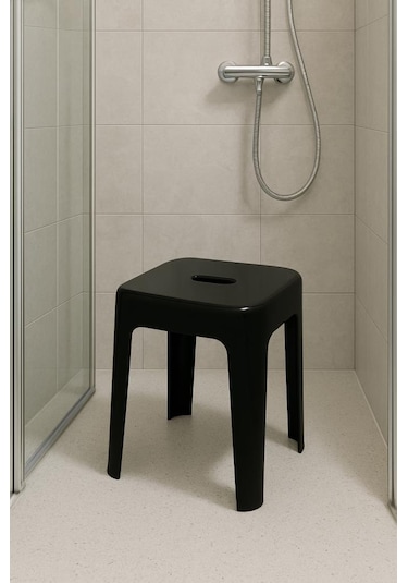 Saban Tabure Sağlam Plastik Kırılmaya Dayanıklı Bahçe, Balkon ,banyo Siyah