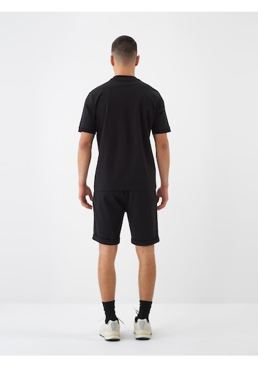 Xint Siyah Pamuk Dokulu Regular Fit Tişört 502214