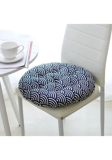 Dashanshop Wave Desenli Yuvarlak Oturma Minderi - Kalın Ve Konforlu Yoga Ve Yemek Sandalye Minderi Dalga Deseni