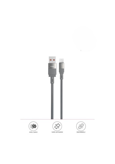 Torima U18 USB /Lightning Şarj Ve Data Kablosu Gri