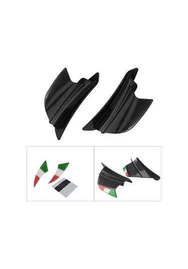 Ganzhoushop Suntek Spoyleri Motosiklet Kanatçıklar Kanat Evrensel Aerodinamik İl Siyah