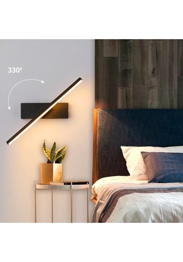 Suntek Modern Dönen Duvar Lambası Ev Yatak Odası Merdiven Koridor Siyah Sıcak Işık Siyah
