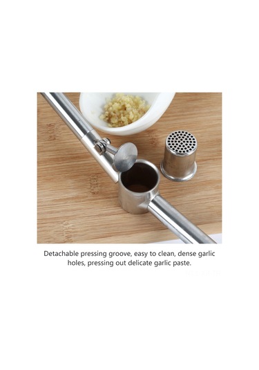 Xiyyadms Paslanmaz Çelik Sarımsak Presi - Kolay Kullanımlı 3 Boyut Seçenekli Mutfak Yardımcısı Gümüş