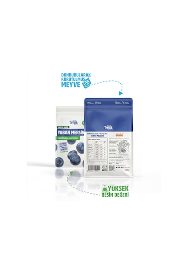 Dondurularak Kurutulmuş Yaban Mersini 18 G Freeze Dried Meyve Cipsi Çıtır Meyve Kurusu 12 Adet