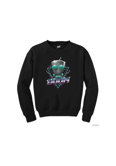 Alien Doom Siyah Sweatshirt Siyah