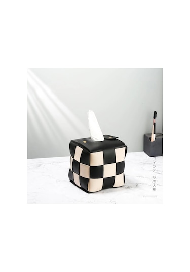 Stil D-masaüstü Doku Kutusu Havlu Pompalama Deri Yaratıcı Rulo Kağıt Kare Kağıt Havlu Çantası Küçük Dama Tahtası Kağıt Havlu Çantası