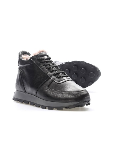 Hakiki Deri Kürklü Erkek Klasik Bot 154kga1709-1 Siyah