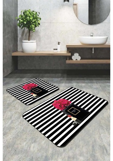 Bej Deniz Kabuklu Banyo Halısı Klozet Oval Paspas Seti Bs349