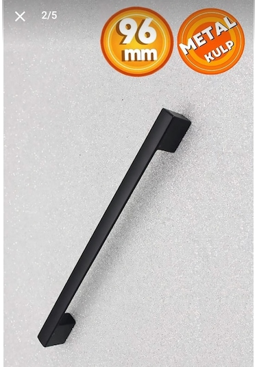 96mm Siyah Köprü Modern Lüks Mobilya Dolap Çekmece Kulpları