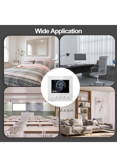 Moveevo 3a Su Isıtma Lcd Ekranlı Akıllı Termostat, 90-240v, Programlanabilir Zaman Aralıklarıyla Sıcaklık Kontrolü, Yer Isıtma Sistemi İçin Dijital Regülatör