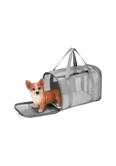 Geeksen Nefes Alabilir File Kedi Köpek Taşıma Çantası - Geniş Alan, Omuz Askılı, Çıkarılabilir Taban, Katlanır Seyahat Taşıyıcı