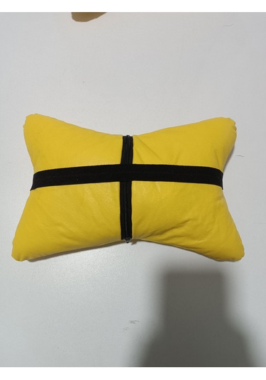 Deri Kelebek Boyun Yastık 2 Li Sarı