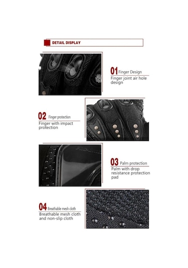 Probiker Korumalı Motosiklet Eldiveni Uzun Model Siyah Xl