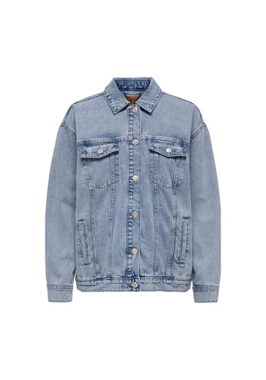 Only 15290378 Onlocean L/s Oversıze Jkt Dnm Noos Kadın Ceket Light Blue Denim