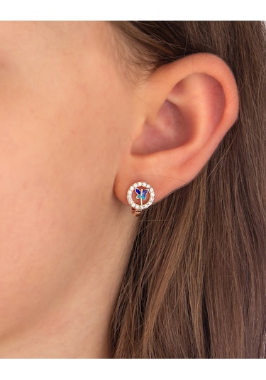 925 Ayar Gümüş Kelebek Yuvası Çocuk Küpesi