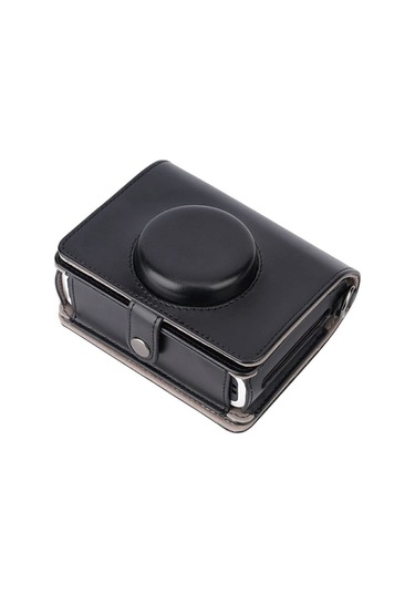 Butu Instax Mini Evo İçin Pu Deri Retro Kamera Çantası Omuz Askılı Anti-damla Koruyucu Kapak - Siyah