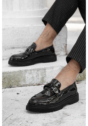 D0553 Günlük Ortopedik Erkek Klasik Ayakkabı SİYAH-RUGAN