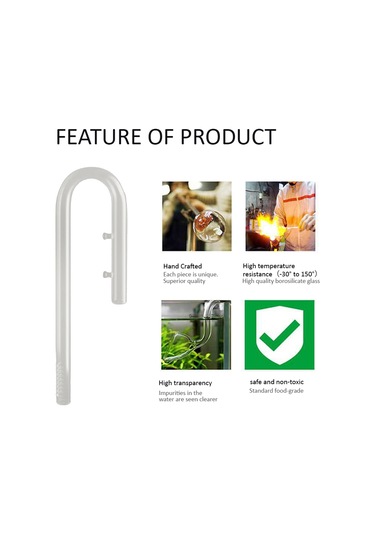 Yifomall 13mm Yüksek Borosilikat Cam Akvaryum Filtre Bucket Su Girişi, Şeffaf, Sıcaklık Dayanıklı, Çerçevesiz Akvaryumlar İçin