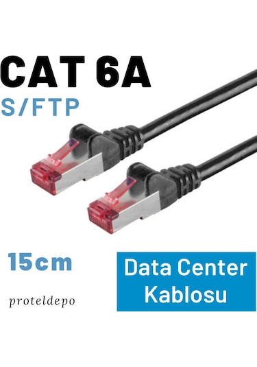 Irenis CAT 6A Kablo S/FTP Ethernet Data Center Patch Kablo 15 CM 12 Adet