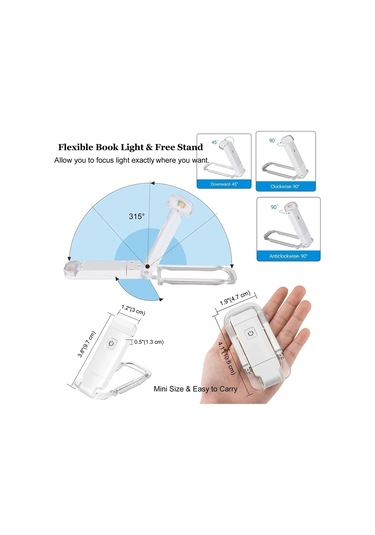 Usb Şarj Edilebilir Kitap Okuma Led Işıkları Parlaklık Beyaz