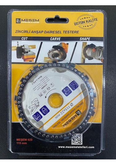MEŞEM  Ahşap Oyma Diski Zincirli Testere 115 x 22 Mm