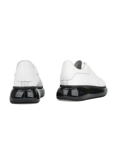 Ziya, Erkek Hakiki Deri Sneaker 143423z120 Beyaz Beyaz
