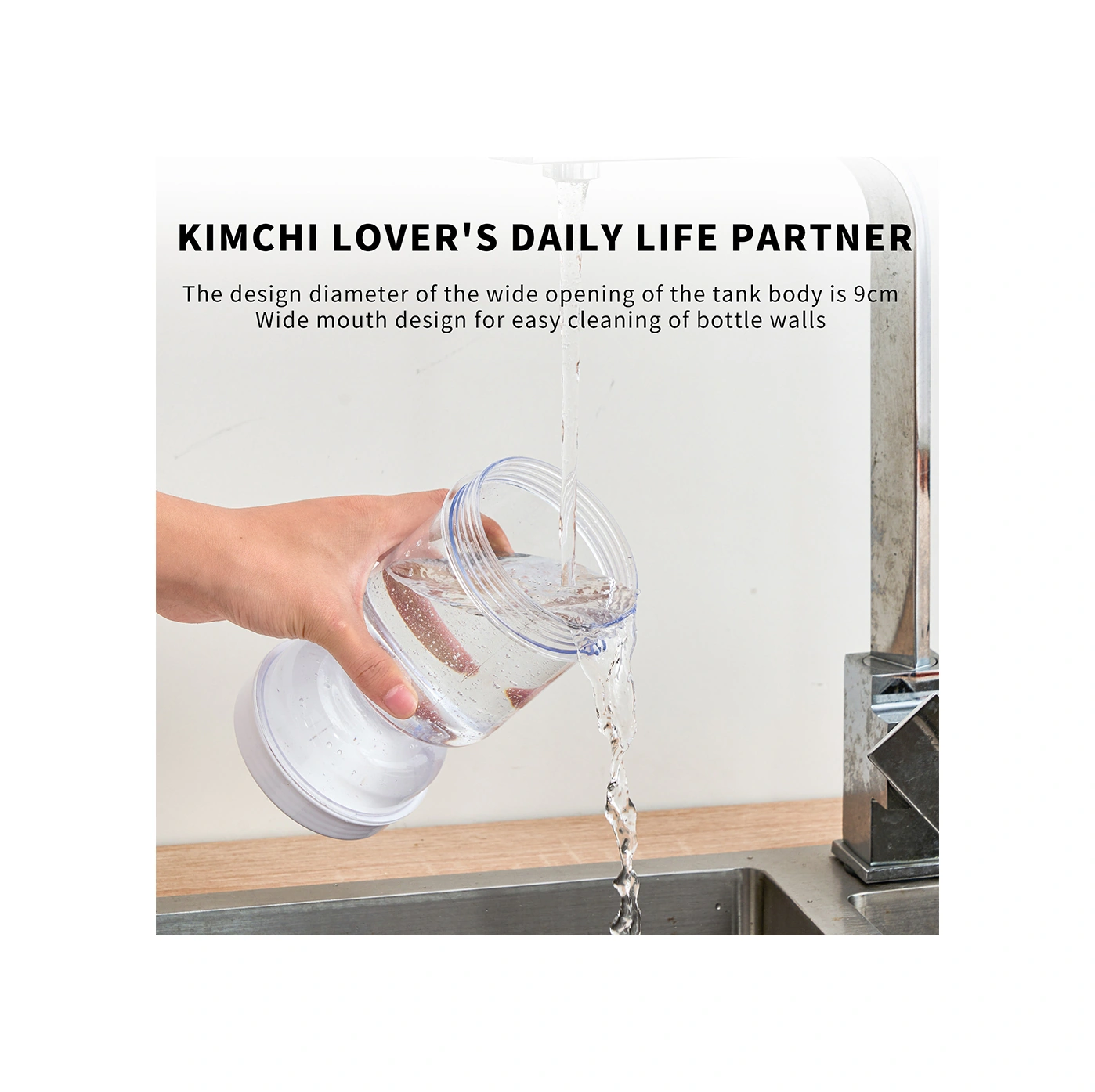 Youtek Beyaz Plastik 800ml Gıda Depolama Kavanozu, Islak-kuru Ayrımı, Görünür Kapak, Katlanabilir Çatal, Ev Ofis Mutfak Tuzlama Salata Sosu İçin Beyaz