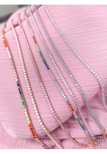 1,5 Mm Beyaz Zirkon Taşlı Gümüş Suyolu Halhal Gümüş