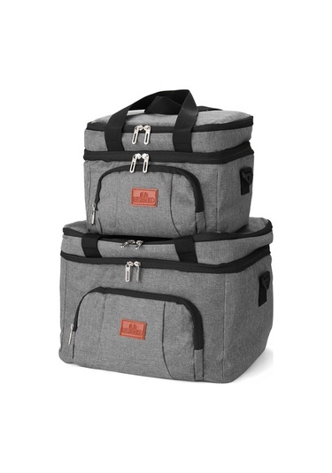 Pazly Öğle Yemeği Çantası El Taşınabilir Isı Yalıtımlı Piknik İş Çantası Gri Gri