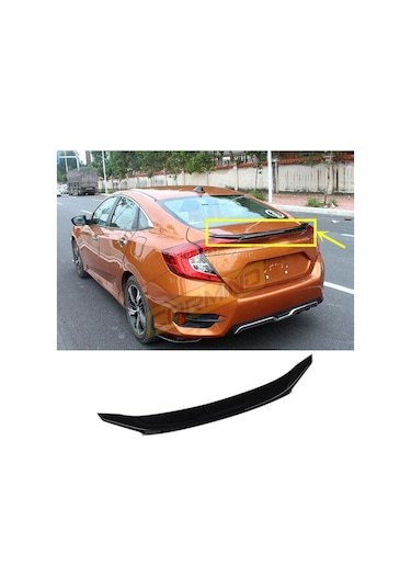 Honda Civic Fc5 Bagaj Üstü Oem Anatomik Spoiler Piano Black