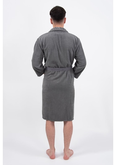 Eylül Aile Bornoz Seti- Bornoz Takımı Çeyiz Seti 4 Parça-Gri