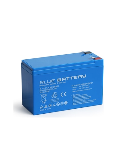 Blue Battery 12 Volt 9 Amper Bakımsız Kuru Akü Ups Aküsü