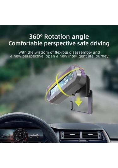 Boatshop1 Ynf Kablosuz Güneş Şarj Ve Lastik Basınç Monitörü Sistemi Siyah 4 Dış Sensör Lcd Ekran Otomatik Ayar Suv Mpv Rv