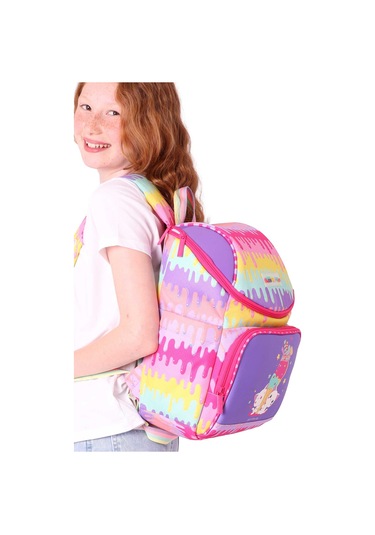 Elatae Su Geçirmez Kumaş Kız Çocuk Çok Gözlü Ortopedik Sırt Okul Çantası L5247 Lila