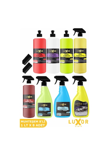 Oto Bakım Seti Oto Yıkama Seti 8 x 1 lt.